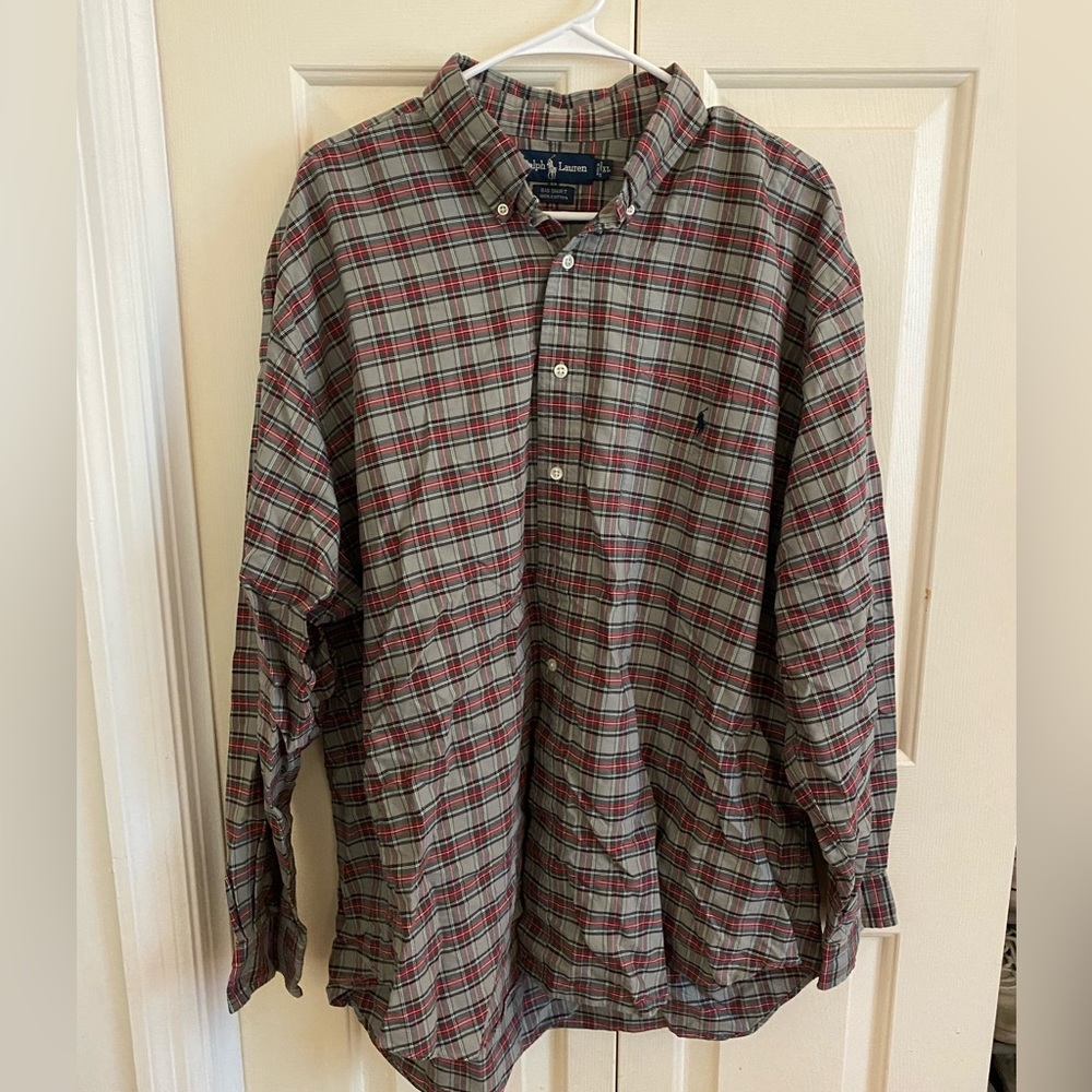 Multi color plaid polo by Ralph Lauren MENS XL big shirt